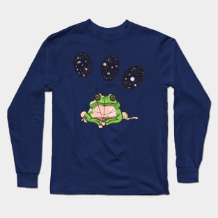 Frog with space balloons Long Sleeve T-Shirt